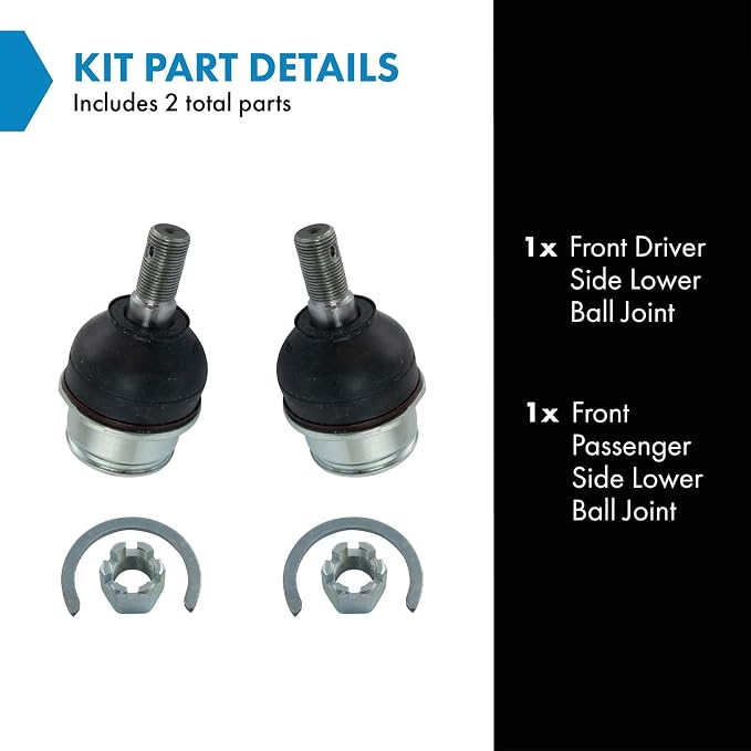 TRQ Front Lower Driver and Passenger Side Ball Joint Set Compatible with 08-11 Lexus LX570 13-17 LX570 08-11 Toyota Land Cruiser 13-21 Land Cruiser 08-22 Sequoia 07-21 Tundra