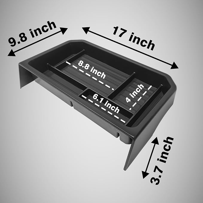 BestEvMod Center Console Screen Dash Organizer Compatible with Tesla Cybertruck 2026 2025 2024 Pickup Dashboard Organizer Back Storage Box Tray Custom fit (Screen Back Tray - ABS)