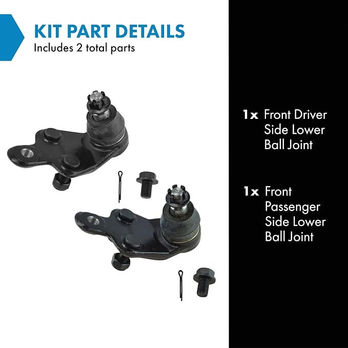 TRQ Front Lower Driver and Passenger Side Ball Joint Set Compatible with 2007-2018 Lexus ES350 2013-2018 ES300h 2005-2018 Toyota Avalon 2007-2017 Camry