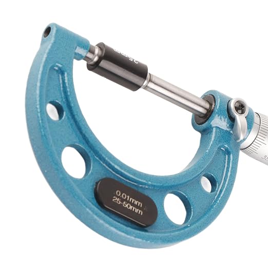 Walfront Outside Micrometer Outer Diameter Micrometer Micrometers Tool Measurement for Metric Thickness Outside Micrometers (25-50mm)