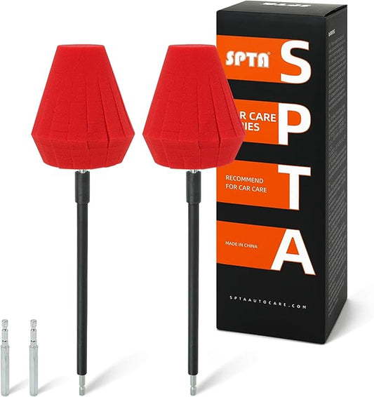 SPTA Metal Polishing Tool, Auto Cone Metal Polish Buffing Polishing Ball, Drill Buffing Sponge Pads Buffing Wheel for Drill Foam, Sponge Buffing for Automotive Car Wheel Hub Care