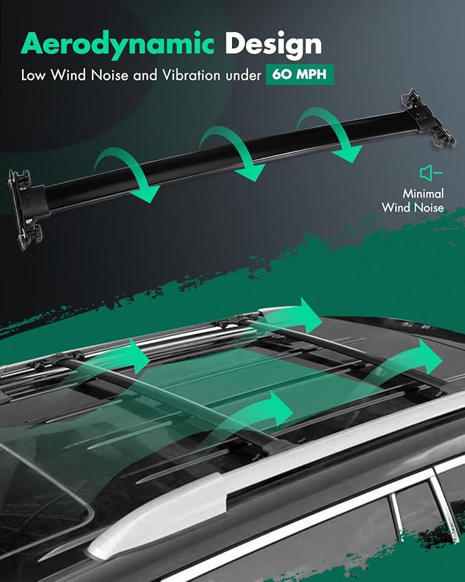 SCITOO 120 LBS Roof Rack Cross Bars Fit for Toyota 08-13 Highlander Black
