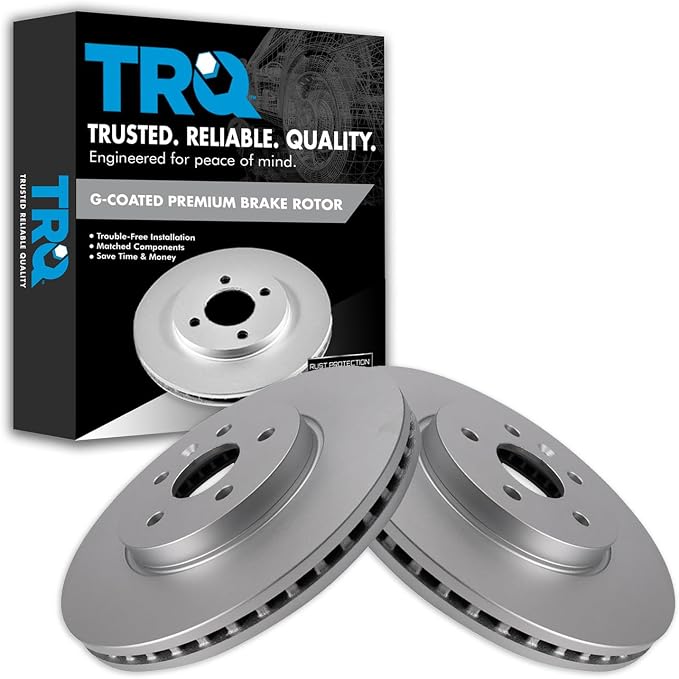 TRQ Front Brake Rotor Set G Coated Vented Compatible with 2013-2022 Buick Encore 2013-2014 Chevrolet Sonic 2015-2022 Chevrolet Trax