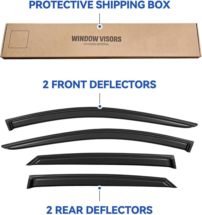 Window Visors Rain Guards Shield for 2021 2022 2023 2024 2025 2026 Hyundai Elantra, Out-Channel Window Vent Wind Deflectors Visors Shades for 21-26 Elantra