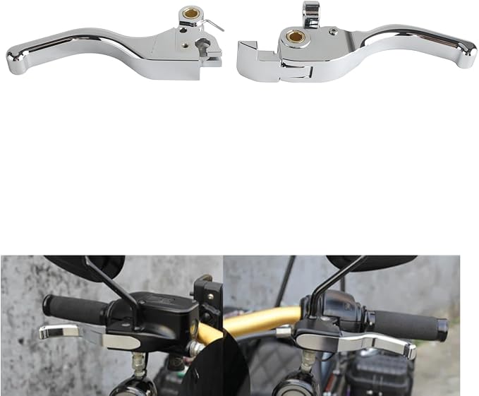 3 Finger 5.9" CNC Shorty Hand Control Lever Kit Brake Clutch Levers Fit for Harley Touring Road Glide CVO, FLTRXSE, FLTRXSTSE, FLTRX 2024-2025(Chorme)