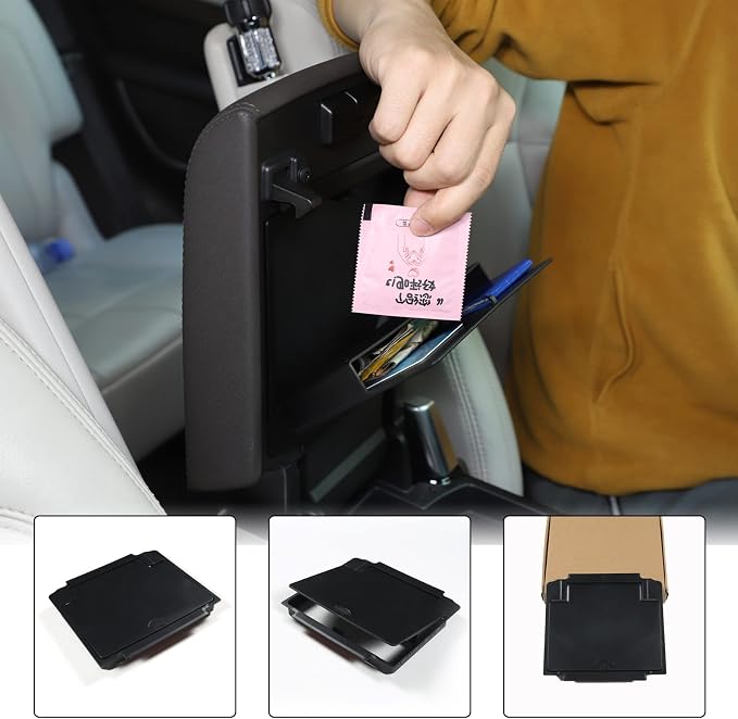Car Armrest Hidden Storage Box Compatible with Land Rover Discovery 5 LR5 2017-2020 Center Console Handrail Privacy Organizer Tray Armrest Storage Box Container Insert Pallet Manager Inter Accessories