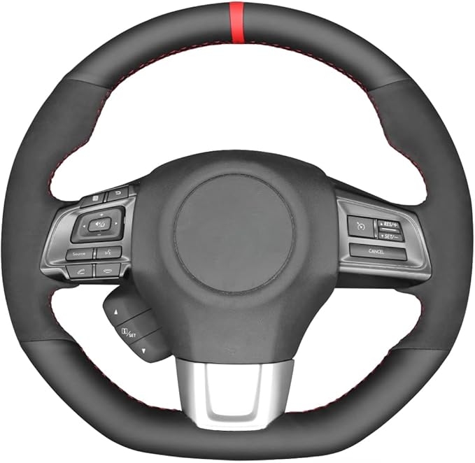 MEWANT Hand Sewing Breathable Car Steering Wheel Cover for Subaru WRX 2015-2021 / WRX STI 2015-2021 Steering Wheels Accessories for Subaru WRX (STI)
