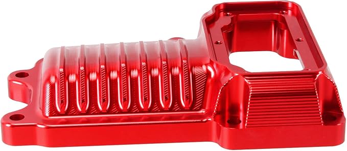 POWER JAMES Red Visible Aluminum Transmission Top Cover Compatible with Harley Davidson 2008-2017 Dyna, Softail,Touring Models with Twin Cam (Red)