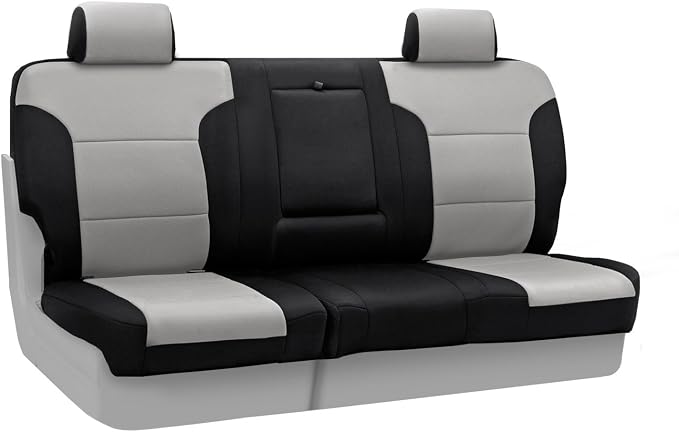 Coverking Custom Fit Front 50/50 Bucket Seat Cover for Select Ford F-Series Models - Neosupreme (Gray with Black sides)