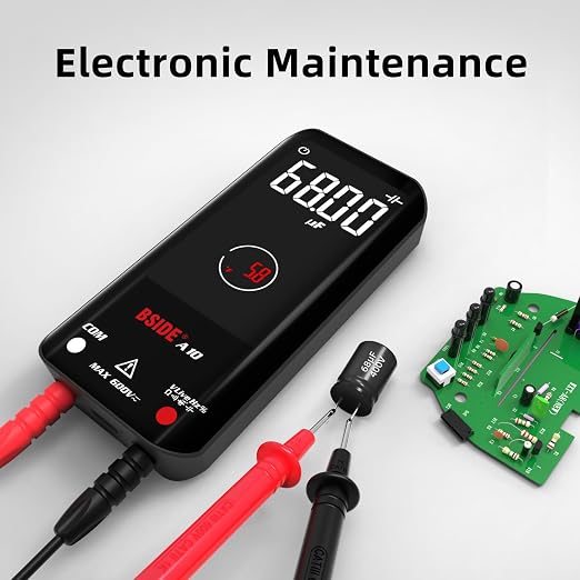 BSIDE Rechargeable Digital Multimeter Color LCD 3 Results Display 6000 Counts Auto-Ranging Pocket Voltmeter Cap Duty Cycle Live Check Voltage Tester