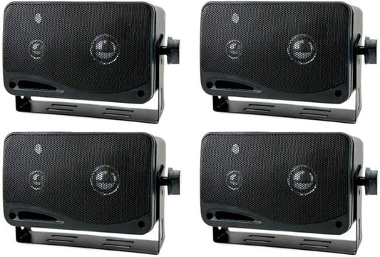 Pyramid 4 New 2022SX 3.25" 200w 3-Way Car Audio Mini Box Speakers System Inside