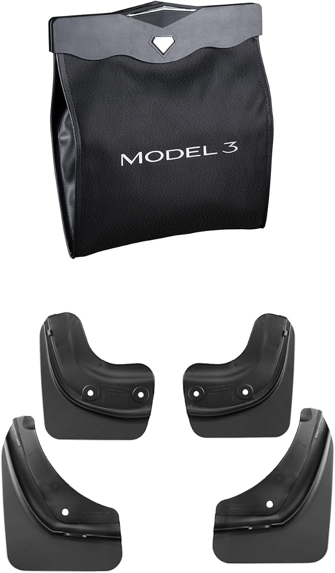 Motrobe Tesla Model 3 Garbage Bag and Tesla Model 3 Mud Flaps