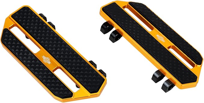 9.5" & 3.6" Rider's Smaller Floor Board, Foot Pedal Floorboard, Aluminum & Silicon Rubber, Compatible with 2024, 2025 CVO Road Glide ST, CVO Street Glide ST, (Gold)