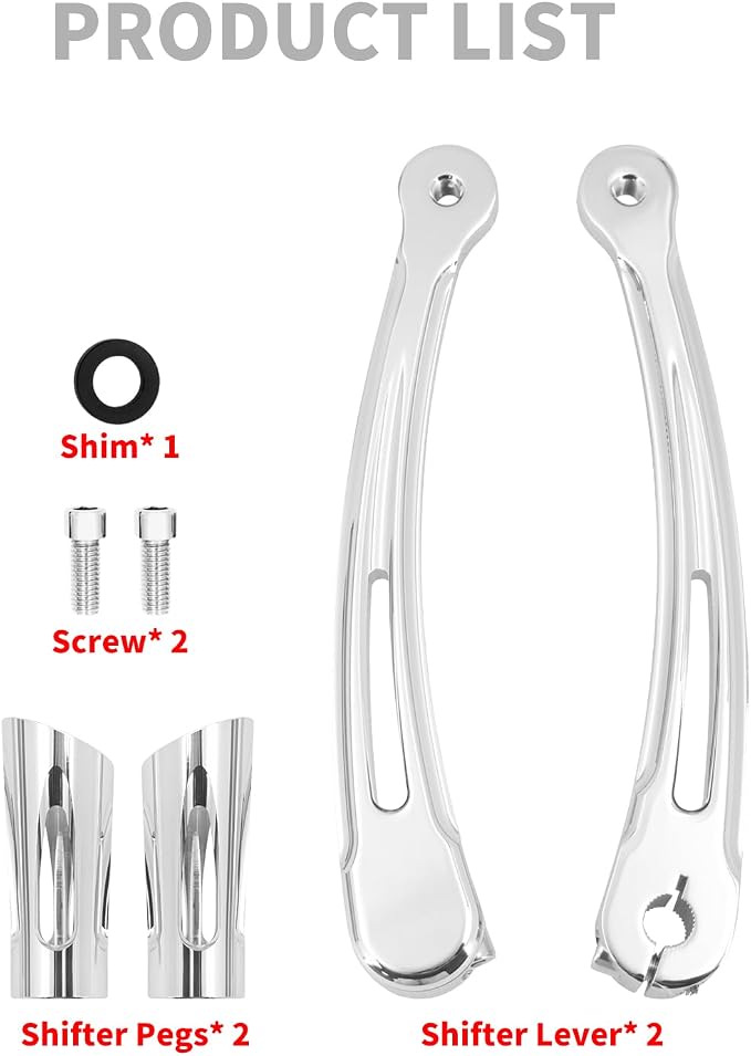 Front Floorboard Driver Rider Footboards Passenger Footboards Brake Arm Pedal Lever Heel Toe Shift Lever Fit for Harley Touring Road King Street Glide 2014-2025 Sportster Dyna Chrome