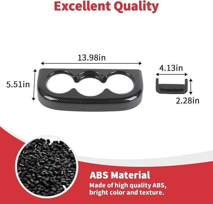 Linskip Center Console Cup Holder Cover Compatible with 2007-2013 Chevy Avalanche Silverado Suburban Tahoe & GMC Yukon/Sierra Jump Seat, Cup Holder Trim, Interior Accessories Carbon Fiber