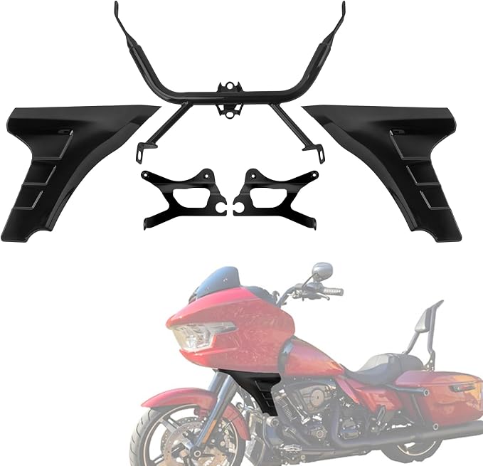 Motorcycle Side Fairing Panel Spoiler Support Brackets Covers Fit for Harley Touring FLTRXSE 2023-later CVO Road Glide ST FLTRXSTSE 2024-2025 (Vivid Black)