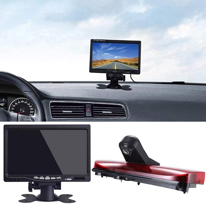 HD 1280x720 Pixels 1000 TV Lines Light Lamp Reverse Parking Car Rear View Camera +7 inch LCD Monitor Replacement for Ford Transit Connect 2014-2017 Transporter Business MPV SUV Bus
