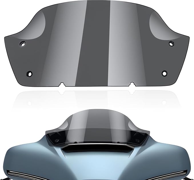 9" Motorcycle Windshield Accessories Fits Harley Touring 2023.5-Later Street Glide Models (Light Gray)