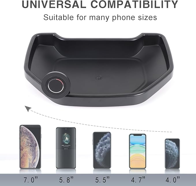 Black ABS Car Center Console Dash Table Storage Tray Fit for Toyota Tundra 2014-2021 Instrument Organizer Phone Holder Cradle Accessories (with Mobile Phone Holder(C))