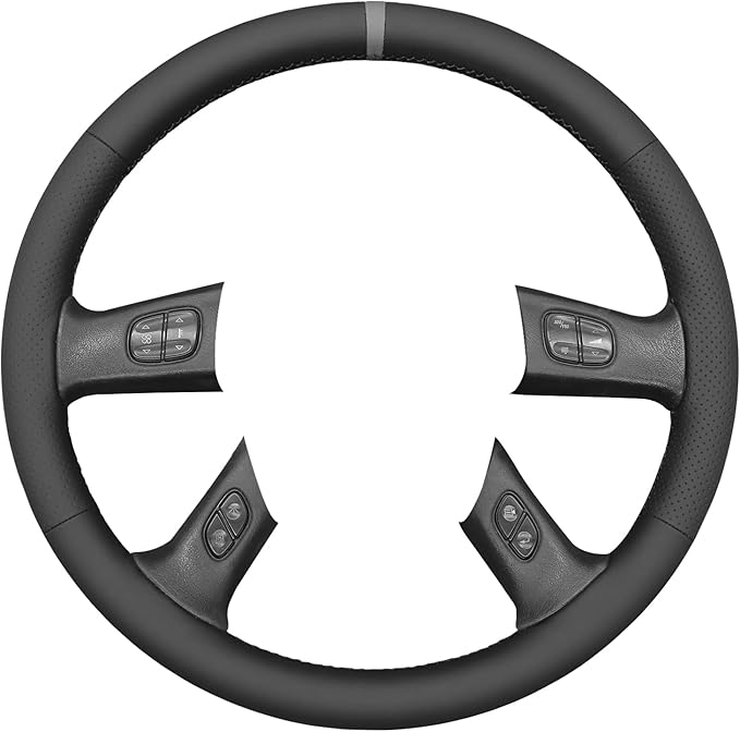 MEWANT Steering Wheel Cover for Chevy Silverado 1500/2500/3500 2003-2006 / Silverado 1500 2500HD 3500 Classic 2007 / Trailblazer 2002-2009 Hand-Stitched Steering Wheel Wrap