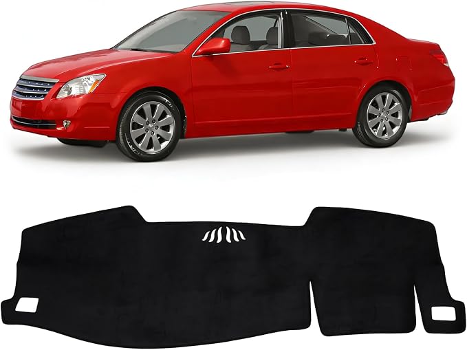 KUST Black Dash Cover Compatible with Toyota Avalon 2005-2010 Dashboard Cover Accessories for Avalon Non-Slip Polyester Dashboard Mat Custom Fit Center Console Sunshield Protector No Glare