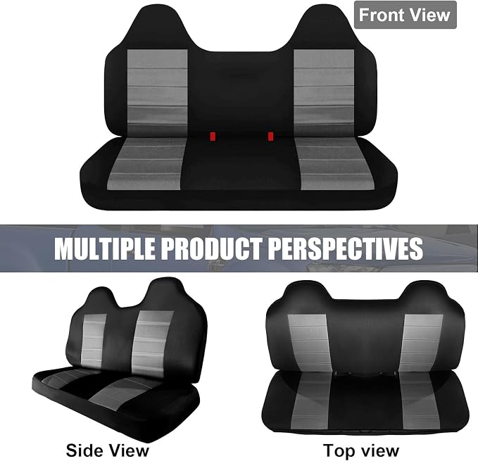 SAPUBK Custom-Fit Front Bench Seat Cover with Molded Headrests Replace for 1999-2004 Ford F-150 Pickup Seats, Knitted Fabric Composite Soft Foam Lining Airmesh Breathable Seat Cover