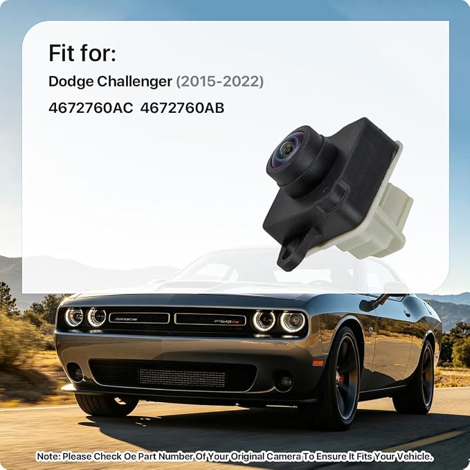 4672760AC Rear View Camera Replacement for Dodge Challenger 2015-2022, OE Backup Cam Replaces 4672760AB by GreenYi