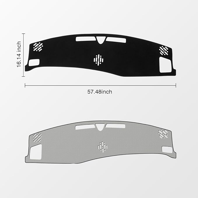 KUST Black Dash Cover for Hyundai Santa Fe 2024 2025 2026 (Without HUD) Polyester Dashboard Cover Non-Slip Interior Accessories for Hyundai Santa Fe Custom Fit Dash Mat Sunshade Windshield No Glare