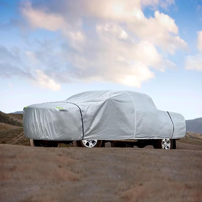 Truck Cover Waterproof All Weather, 6 Layers Pickup Cover Fit for Toyota Tacoma, Ford Ranger, Chevrolet Colorado, Nissan Frontier (T1 Fit Truck Length Up to 220 inch)