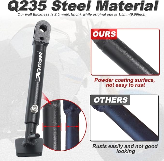 Xitomer Kickstand Fit for Z125 PRO 2017-2026, Z125 PRO KRT Edition 2017-2018, Z125 Pro SE 2018, KSR110 2006-2008 Motorcycle Adjustable Side Stand Support