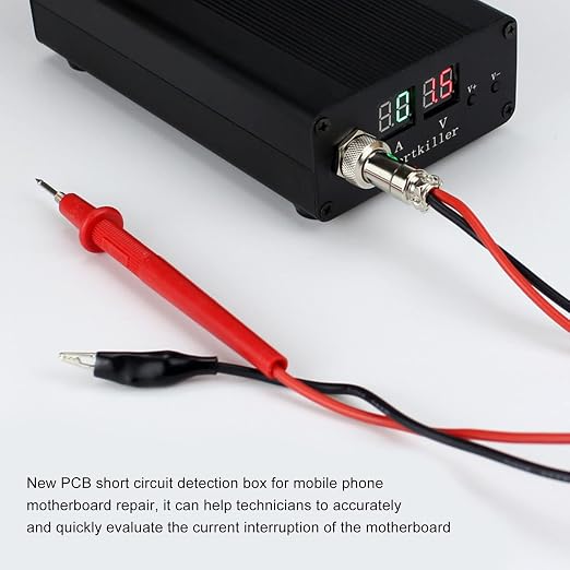 Mobile Phone Circuit Detector, VCC Power Supply Short Circuit Detector with Multiple Real Time Display Short Circuit Detection Box for Phone PC Motherboard Repair