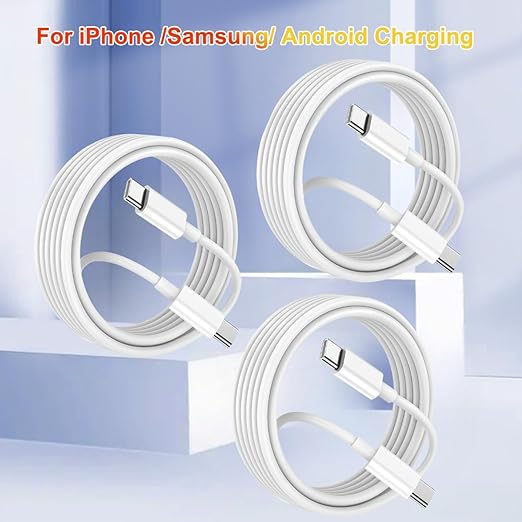 3Pcs/5Pcs 60W Dual USB C Fast Charging Cables,USB C to Type C Fast Charging Cables, Compatible with iPhone 17/16/15/15 Pro/15 Pro Max/15 Plus/iPad Pro/A5/MacBook/Samsung Galaxy S25/S24/S23 Ultra (3)