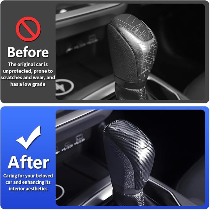 Car Center Console Gear Shift Knob Trim Cover for Subaru Crosstrek Impreza 2024 2025 2026 Auto Interior Accessories Central Control Stick Protection Panel Carbon Fiber Style Kit
