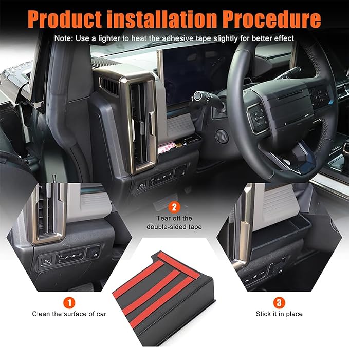 for Hummer EV SUV Pickup Accessories Center Console Organizer Dashboard Lower Storage Left Side Coin Container Storage Dash Tray Organizer Key Card Holder Insert Expander Box for 2022-2024 2025+