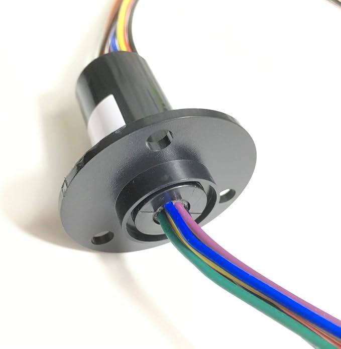 Taidacent 3 4 8 Wires 5A 10A 15A 30A Electrical Slip Ring Collector Ring Rotary Electrical Contact Joint Rotary Connector Commutator (8 Wires 10A Diameter 22mm)