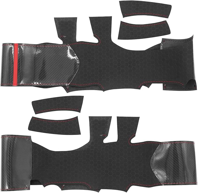 MEWANT Steering Wheel Cover Compatible with Toyota Tacoma 2024 / Tundra 2022-2024 / Sequoia 2023-2024 Hand-Stitched Carbon Fiber&Suede Steering Wheel Wrap
