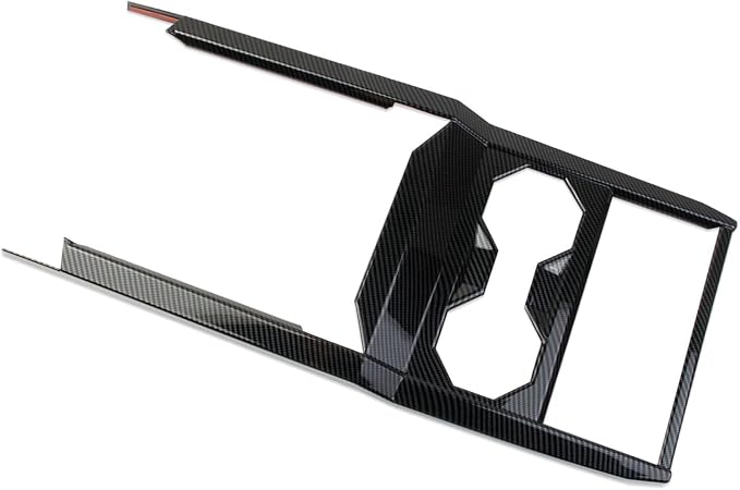 Carbon Fiber Style Central Control Cup Holder Wireless Charging Slot Frame Trim Accessories for Tesla Cybertruck (Bright Surface)