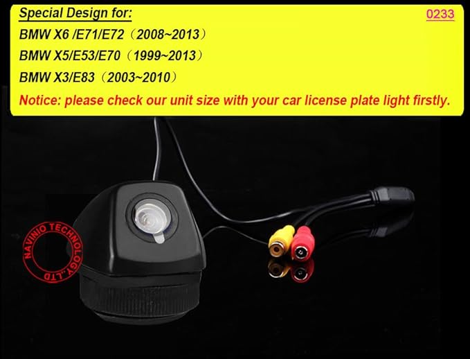 Car High Definition Vehicle Backup Camera Night Vision IP68 Waterproof Rear View Reserved Hole Parking Camera Assistance System Vehicle-Specific for BMW X6 E71 E72 X5 E53 E70 X3 E83