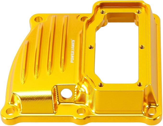 POWER JAMES Aluminum Visible Transmission Top Cover Compatible with Harley Davidson 2018-2025 Softail, 2017-2025 Touring FLHX, FLHR, FLTR with M8 Models. (Gold)