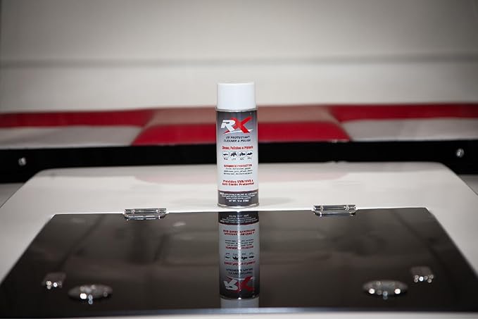 Hardline Products USA RX UV Protectant Cleaner & Polish – 14oz Plastic & Vinyl Restorer Spray – Hydrophobic UV Block for Boat Isinglass, UTV Windshields, Motorcycle Visors, & Marine Gel-Coat