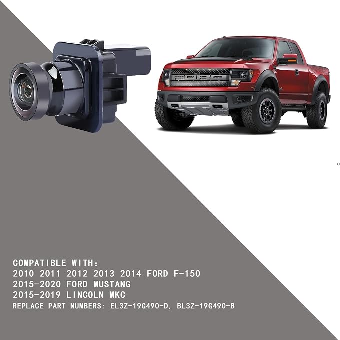 Rear View Back Up Camera Compatible with F150 2010-2014, Mustang 2015-2020 & Lincoln MKC 2015-2019 Reversing Parking Assist Camera Replaces# EL3Z-19G490-D, BL3Z-19G490-B
