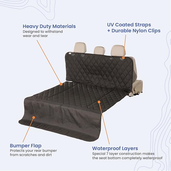 4Knines SUV Cargo Liner for Dogs – Dog Trunk Cover – Heavy-Duty, Waterproof Pet Seat Protector – Durable Cargo Liners for Dogs – USA-Based Company - Small (Grey)