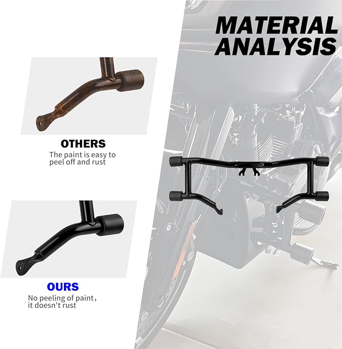 Engine Guard Flat-Out Bar Fit for Harley Touring Street Glide Road Glide Road King Electra Glide Ultra (F- Engine Guard for 14-23 Touring)