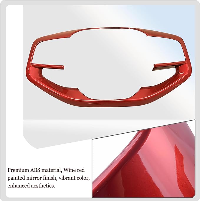 Steering wheel button frame,For Kia K4 2025,Kia EV6 2025,Kia Sportage 2026,Kia EV3 2025 2026 - ABS wine red Steering Wheel Frame Cover Steering Wheel Button Wrap Accessories（NOT FIT GT-Line Model）