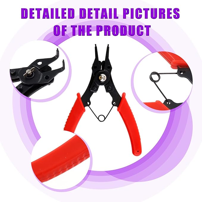 Swpeet 3Pcs AC Clutch Holding Tool Adjustable Clutch Holder and 4 in 1 Snap Ring Pliers with Stainless Steel Feeler Gauge Assortment Kit, Compatible with Domestic and Import AC Compressor