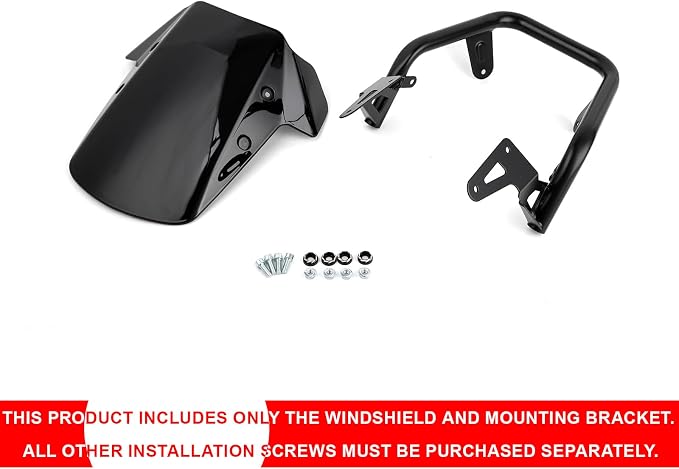 Mokuo Motorcycle Windshield in ABS Material Compatible with Honda Navi 2022 2023, Upgraded 3mm Thickness Come with Mounting Bracket,Black Color