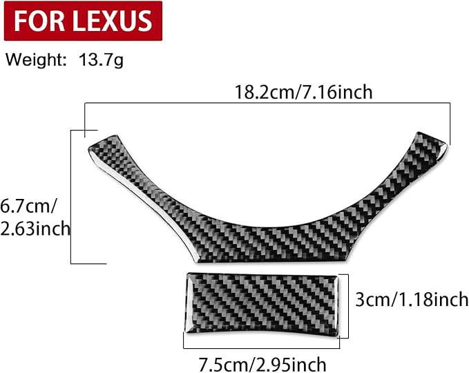 Soft Carbon Fiber Car Interior Steering Wheel Trim 2/Piece Decorative Sticker for Lexus RC300 350 200T 15-24 IS250 13-20 Carbon Fiber Interior Accessories