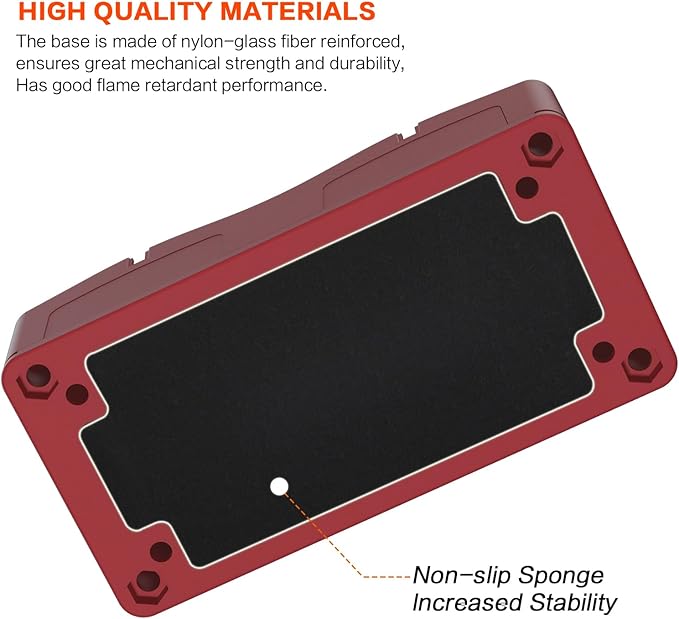 450A 12-48v Busbar Box 6xM8(5/16in) Studs Nickel-Plated Copper Power Distribution Block Battery Junction Block Buss Bar with Accessory kit for Solar Systems RV Electrical Box