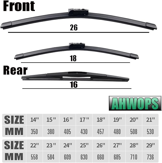 3 Wiper Front and Rear Wiper Blades for Subaru Outback 2020-2022, OE Original Style (26″/18″ Front/16″ Rear) For My Car