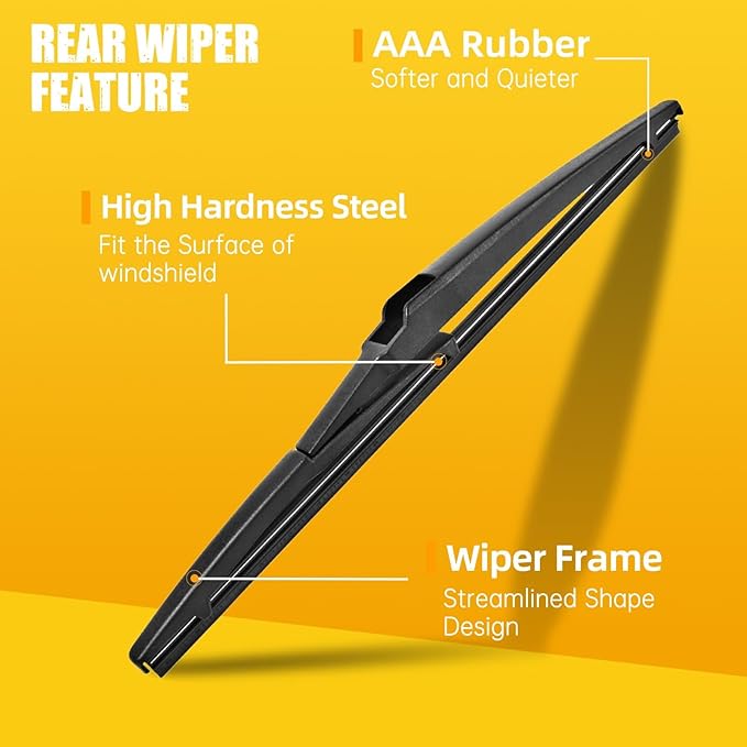 MIKKUPPA 26"+16"+12" Windshield Wiper Blades Replacement for 2019-2025 Toyota RAV4, 2006-2015 Mazda 5,Front & Rear Wiper Blades, Durable Stable Quiet All Season (Pack of 3)